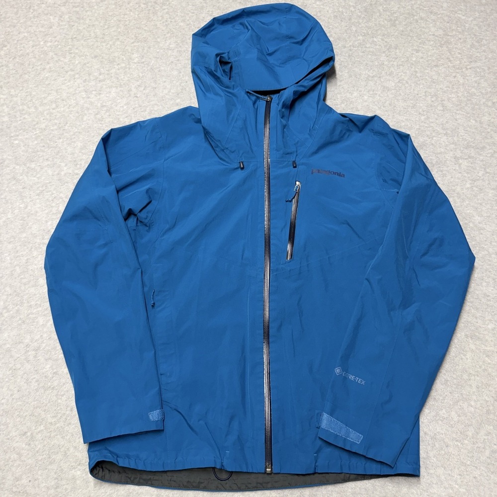 Patagonia Calcite Jacket Mens Small Blue GORE-TEX Hooded Waterproof Shell